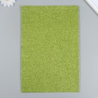 Фетр глиттерный 20х30 см 2 мм, салатовый (комплект 10 шт) - фото 30800213