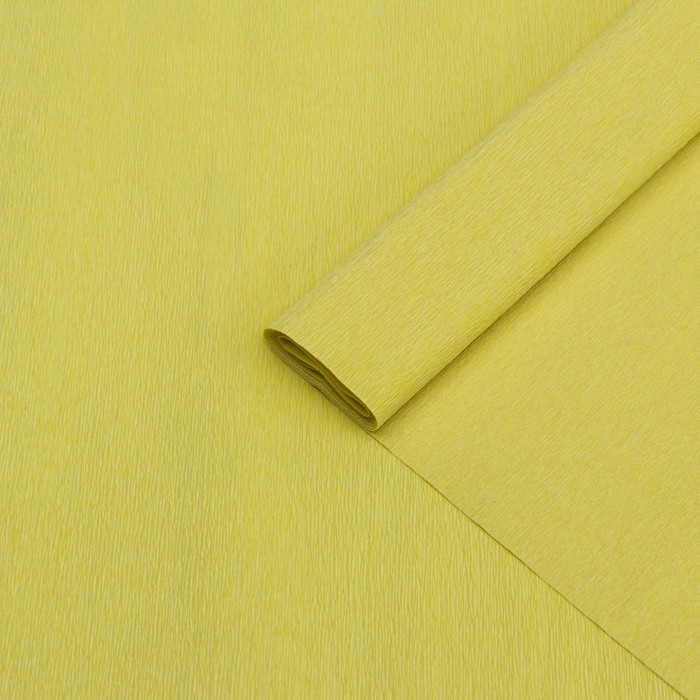 Бумага гофрированная 371 лимонная, 90г, 50 см х 1, 5 м - Фото 1