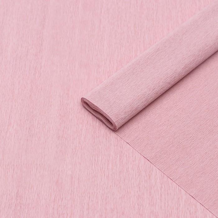 Бумага гофрированная 360 бледно-розовый , 90г, 50 см х 1, 5 м - Фото 1