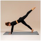 Коврик для фитнеса и йоги ONLYTOP, нескользящий, 183×61×0.6 см, цвет серый/чёрный - Фото 11