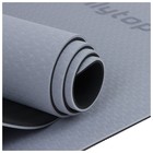 Коврик для фитнеса и йоги ONLYTOP, нескользящий, 183×61×0.6 см, цвет серый/чёрный - Фото 15