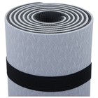 Коврик для фитнеса и йоги ONLYTOP, 183х61х0,6 см, цвет серый/чёрный - Фото 16