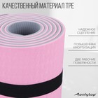 Коврик для фитнеса и йоги ONLYTOP, 183х61х0,6 см, цвет серый/розовый - Фото 2