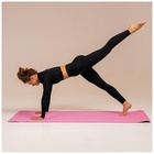 Коврик для фитнеса и йоги ONLYTOP, 183×61×0.6 см, цвет серый/розовый - Фото 11