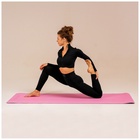 Коврик для фитнеса и йоги ONLYTOP, 183×61×0.6 см, цвет серый/розовый - Фото 12