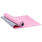 Коврик для фитнеса и йоги ONLYTOP, 183х61х0,6 см, цвет серый/розовый - Фото 13