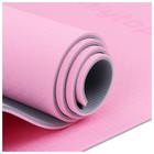 Коврик для фитнеса и йоги ONLYTOP, 183х61х0,6 см, цвет серый/розовый - Фото 14