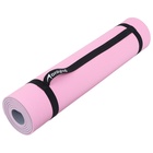 Коврик для фитнеса и йоги ONLYTOP, 183х61х0.6 см, цвет серый/розовый - фото 7102753