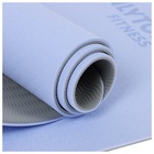 Коврик для фитнеса и йоги ONLYTOP, нескользящий, 183×61×0.6 см, цвет серый/фиолетовый - Фото 21