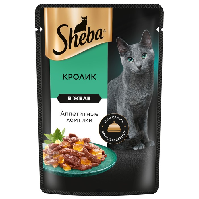 Влажный корм Sheba для кошек, кролик в желе, пауч, 75 г