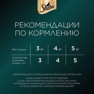 Влажный корм Sheba для кошек, курица/индейка, пауч, 75 г