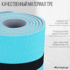 Коврик для фитнеса и йоги ONLYTOP, нескользящий, 183×61×0.6 см, цвет серый/голубой - Фото 2
