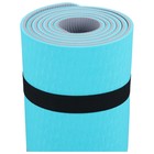 Коврик для фитнеса и йоги ONLYTOP, 183х61х0,6 см, цвет серый/голубой - фото 9601380