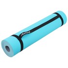 Коврик для фитнеса и йоги ONLYTOP, 183х61х0,6 см, цвет серый/голубой - Фото 18