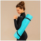 Коврик для фитнеса и йоги ONLYTOP, нескользящий, 183×61×0.6 см, цвет серый/голубой - Фото 7