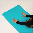 Коврик для фитнеса и йоги ONLYTOP, нескользящий, 183×61×0.6 см, цвет серый/голубой - Фото 9