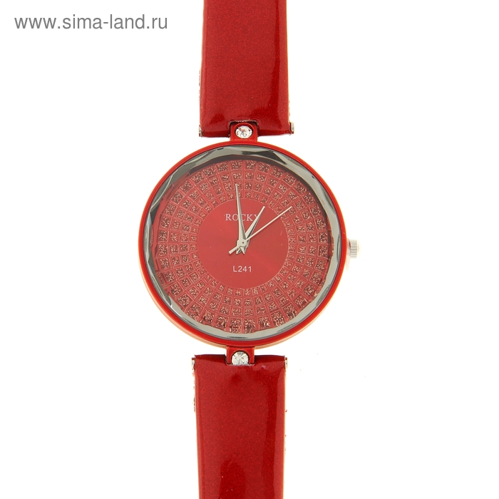 Часы женские "ROCKY", красный циферблат, красный, ремешок - Фото 1
