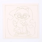 Фреска из цветного песка «Енот на самокате» - фото 24509333