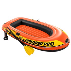 Лодка Explorer pro 300, 3-местная, 244 х 117 х 36 см, вёсла, ручной насос, до 200 кг, 58358NP INTEX