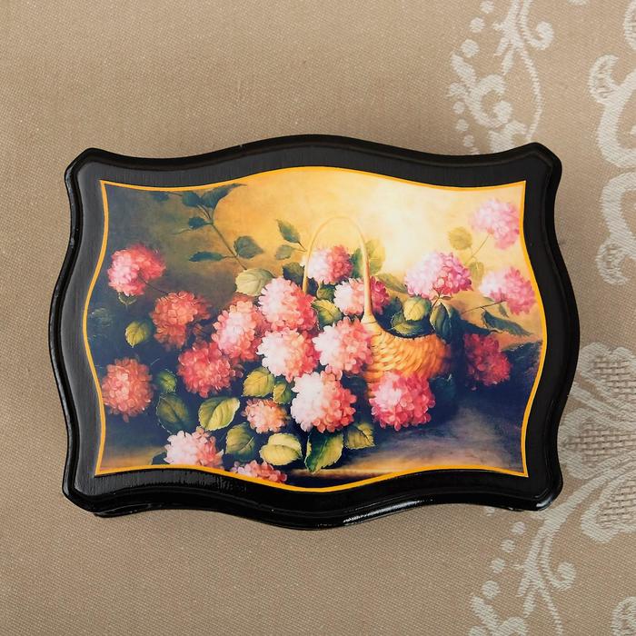 Шкатулка «Цветы», 12×16 см, лаковая миниатюра микс - фото 1886168248