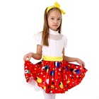 Карнавальная юбка для вечеринки красная в горох, повязка, рост 110-116 см - фото 10537799