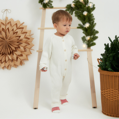 Комбинезон вязаный Крошка Я, рост 74-80, молочный