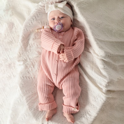 Комбинезон вязаный Крошка Я, рост 74-80, розовый