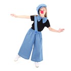Карнавальный костюм "Клоун с бабочкой"штаны,кепка,бант,нос,голубая клетка, р.104-128 - фото 4251473