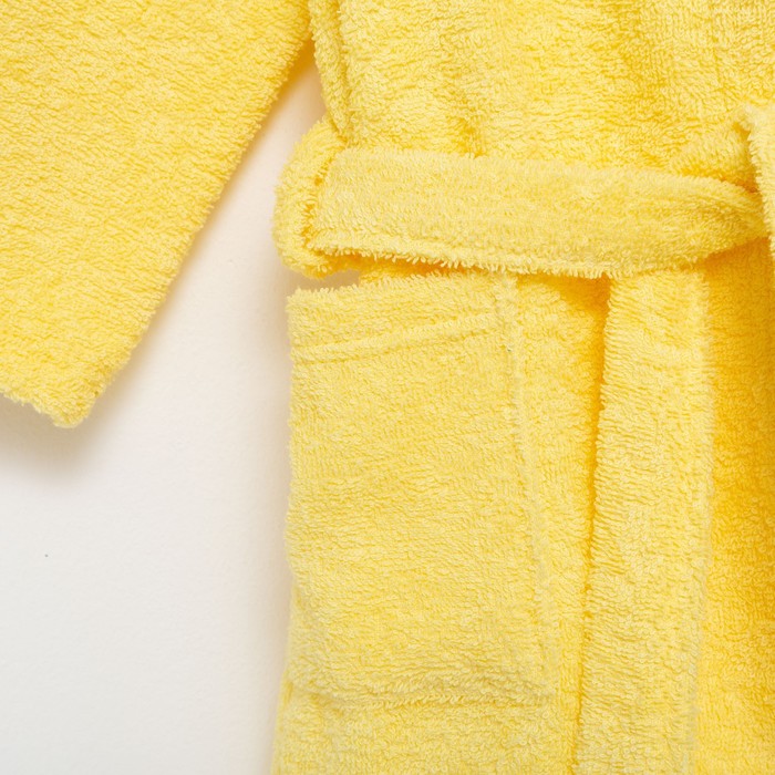 Халат махровый детский Экономь и Я, р-р 32, цвет светло-жёлтый, 320 г/м², 100% хлопок с AIRO