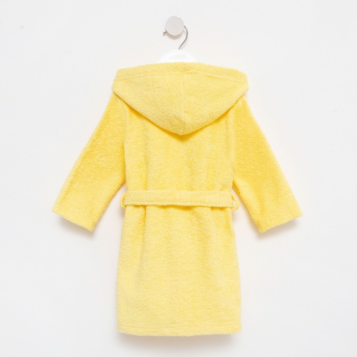 Халат махровый детский Экономь и Я, р-р 32, цвет светло-жёлтый, 320 г/м², 100% хлопок с AIRO