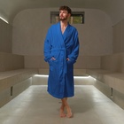 Халат махровый Экономь и Я мужской, размер 56-58, цвет синий, 100% хлопок с AIRO, 320 г/м2 9544395