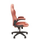 Кресло игровое "Chairman game" 55 Т26/Т28 N велюр, розовое/бордо - Фото 2
