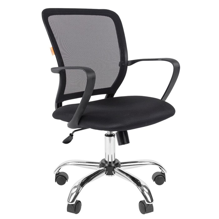 Кресло офисное Chairman 698 TW - 01, с подлокотниками, на колёсиках, ткань/сетка, цвет хром/чёрный - Фото 1