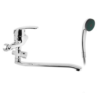 Смеситель для ванны «СоюзКран» 566-169, однорычажный, душевой набор, излив 300 мм, цинк, хром