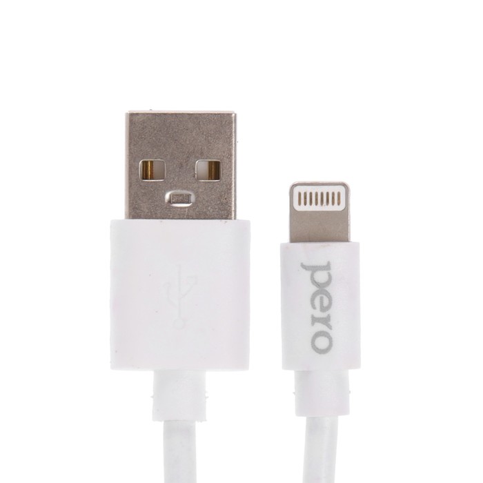 Кабель PERO DC-03 Lightning - USB, 2,4А, 2м, белый - фото 51463575