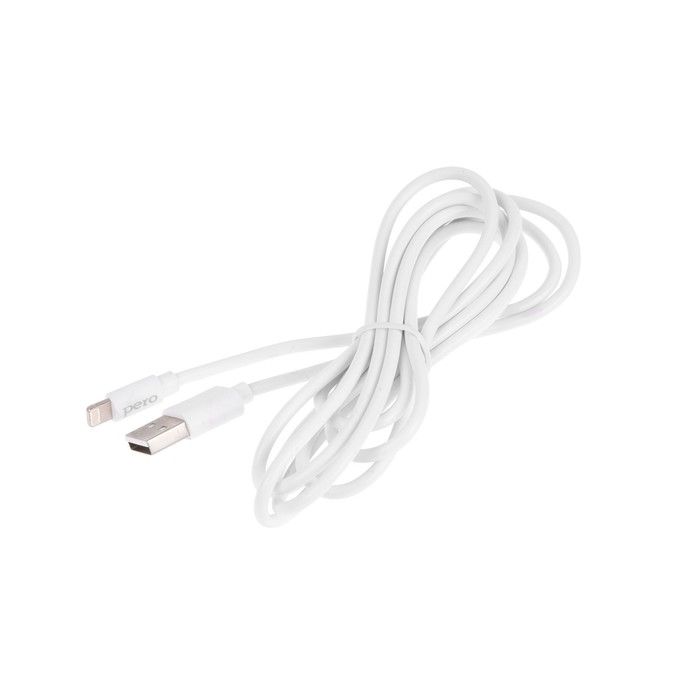 Кабель PERO DC-03 Lightning - USB, 2,4А, 2м, белый - фото 51463576