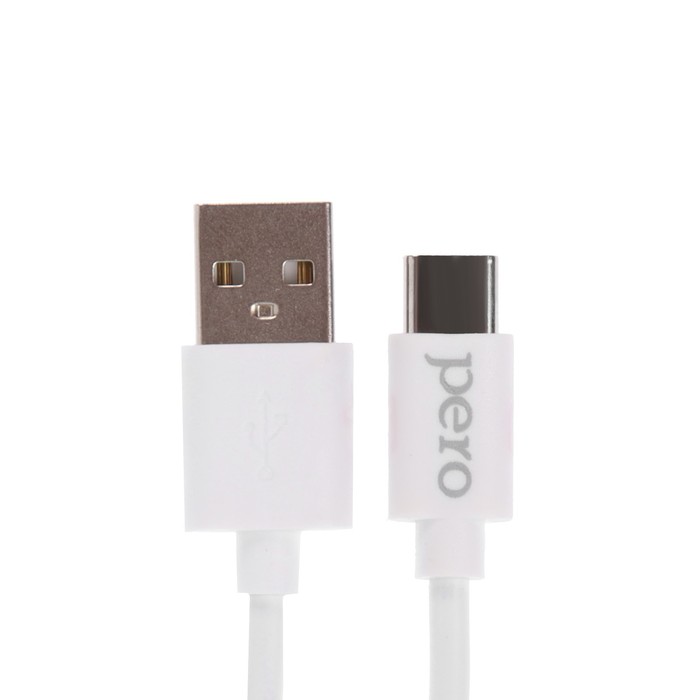 Кабель PERO DC-03 Type C - USB, 3 А, быстрая зарядка, 2м, белый - фото 51463585