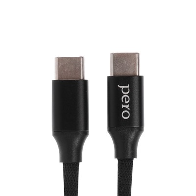 Кабель PERO DC-05 Type C - Type C, 3А, 2м, черный