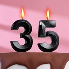 Свеча в торт юбилейная "Грань" (набор 2 в 1), цифра 35 / 53, мокрый асфальт, 6,5 см - фото 11316859