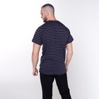 Футболка мужская в полоску, цвет синий, размер 52 - фото 22262295