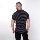 Футболка мужская в полоску, цвет чёрный, размер 54 - фото 22262313