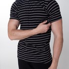 Футболка мужская в полоску, цвет чёрный, размер 56 - фото 24580235