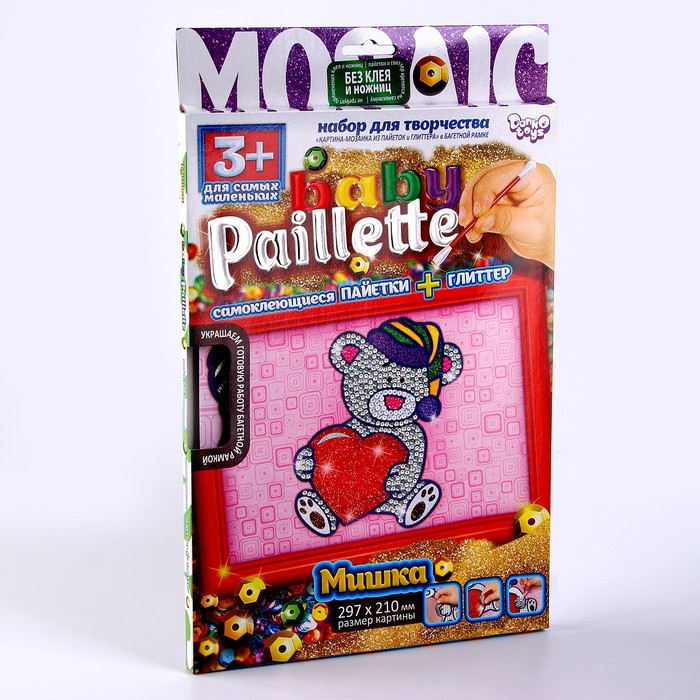 Набор для творчества «Baby Paillette», Мишка с сердечком