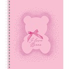 Тетрадь 48 листов в клетку на гребне "Розовые медвежата", обложка мелованный картон, матовая ламинация, 3D фольга, блок офсет 65г/м2, 4вида, МИКС - фото 24218340