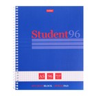 Тетрадь 96 листов в клетку на гребне "Студенту. Синяя", обложка мелованный картон, матовая ламинация, тиснение, блок офсет 9714156 - фото 10539699