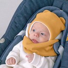 Комплект детский KinDerLitto «Орсетто», 2 предмета: шапка, снуд, возраст 0-3 месяцев, цвет горчица - Фото 2