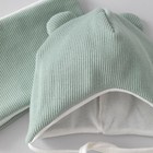 Комплект детский KinDerLitto «Орсетто», 2 предмета: шапка, снуд, возраст 0-3 месяцев, цвет полынь - Фото 3