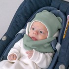 Комплект детский KinDerLitto «Орсетто», 2 предмета: шапка, снуд, возраст 3-6 месяцев, цвет полынь - Фото 2