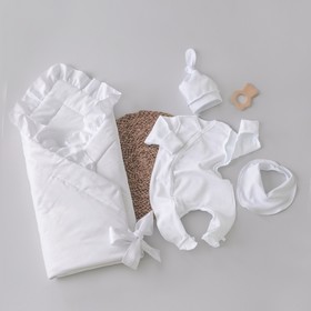 Комплект на выписку KinDerLitto «Сатин», 4 предмета, рост 50-56 см, цвет белый