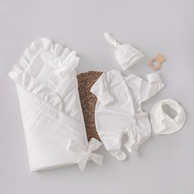 Комплект на выписку KinDerLitto «Сатин», 4 предмета, рост 50-56 см, цвет молоко
